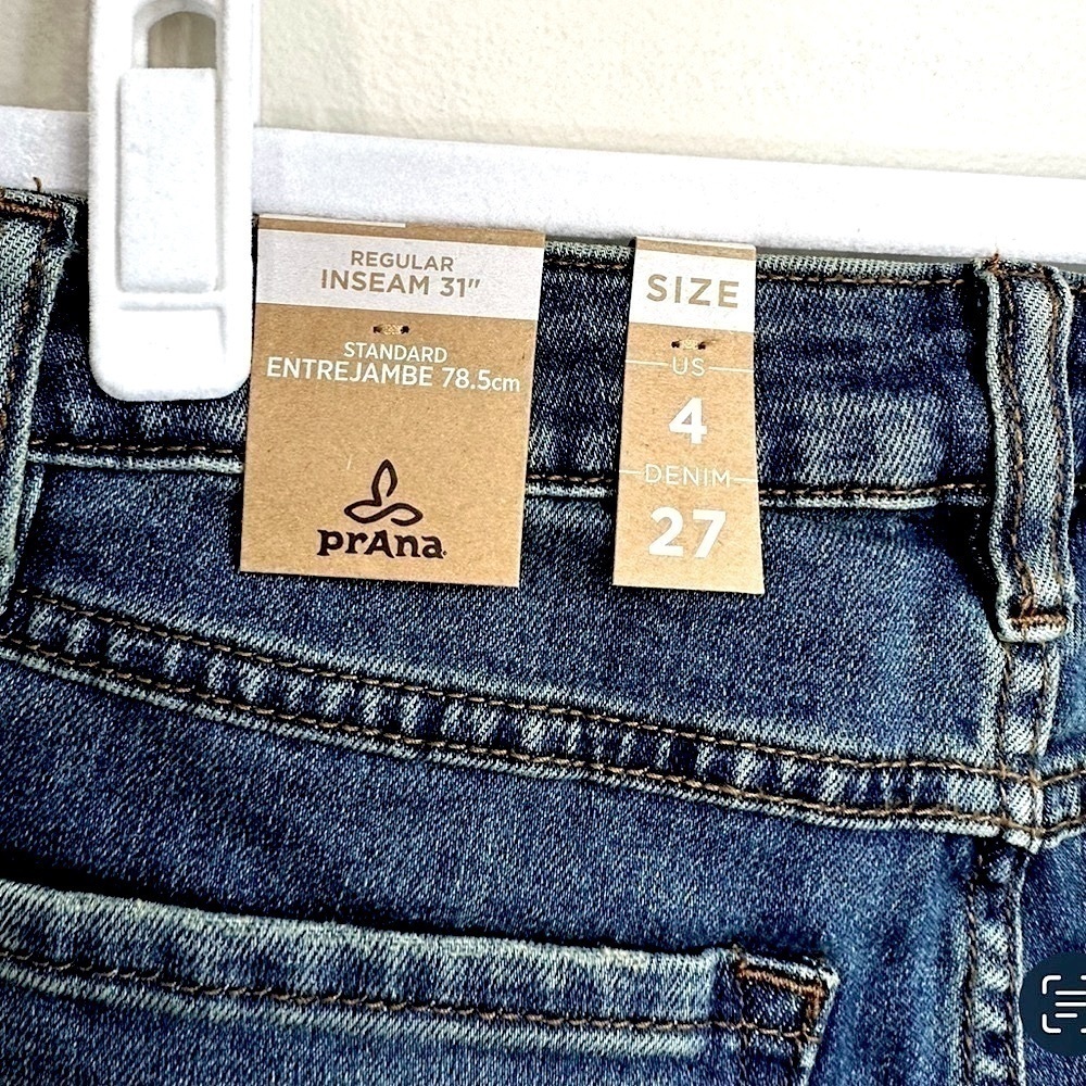 NWT PrAna Women’s Sienna Mid-Rise Skinny Jean in True Blue Wash Size 4/27 - Picture 12 of 14